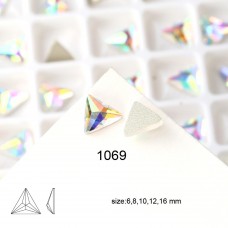 DZ-1069 flat back triangle cut crystal rhinestones for jewelry
